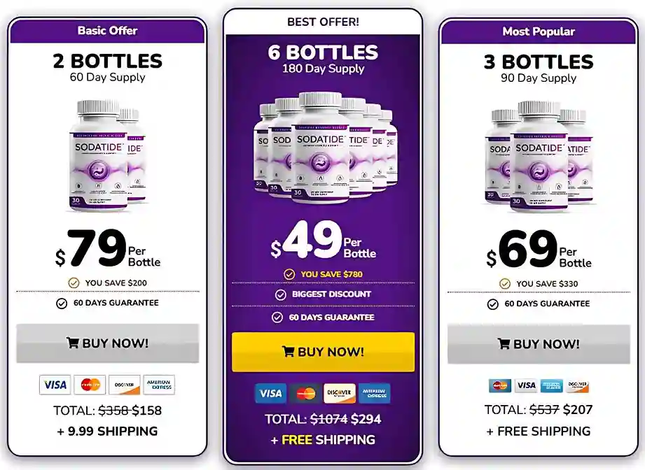 SodaTide Price Packages